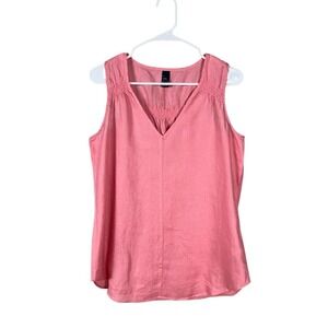 Gap Womens 100% Linen Tunic Tank Medium Coastal Beachy Euro Summer Fisherman